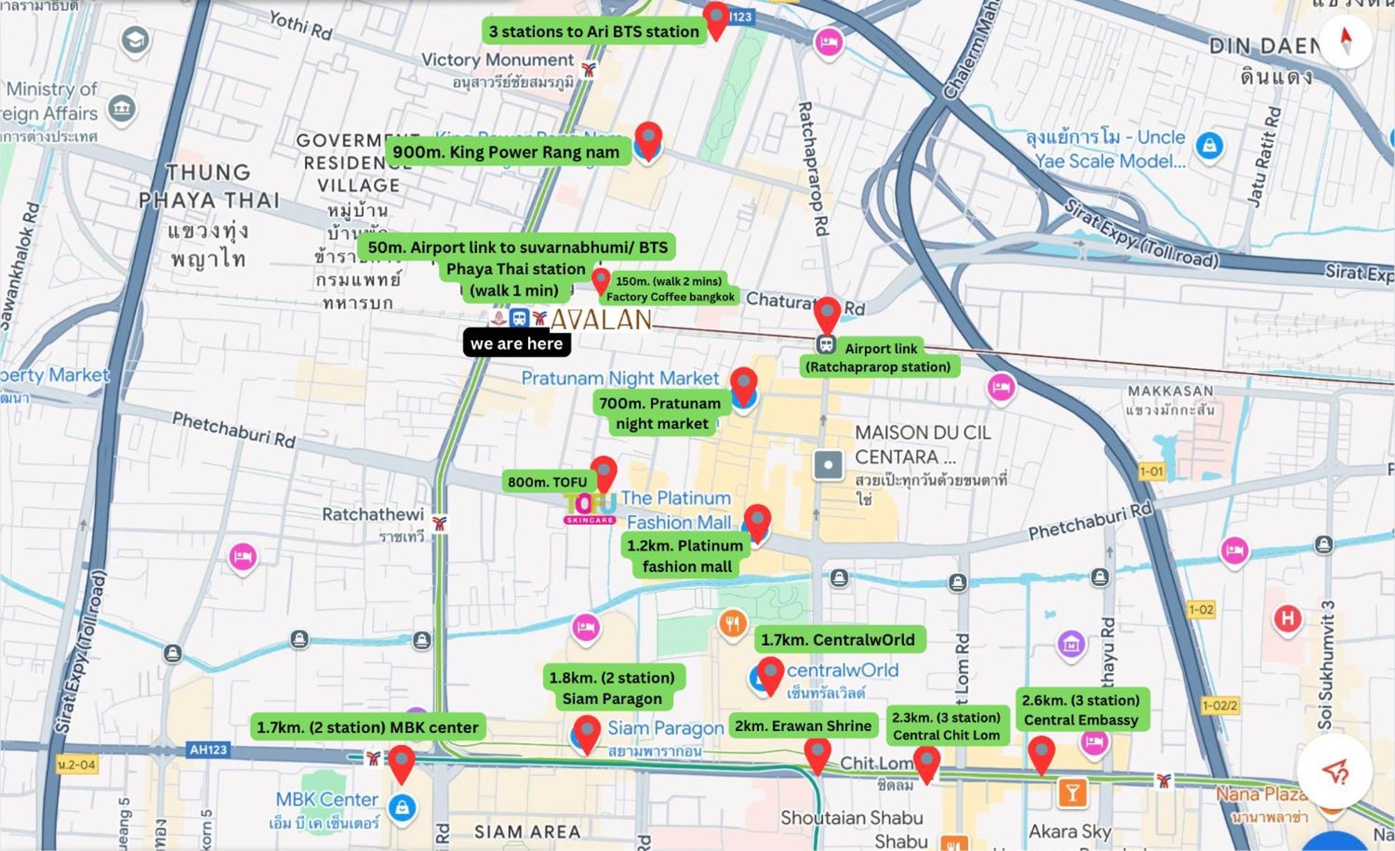 Avalan Phayathai Airport Link Bangkok Dış mekan fotoğraf